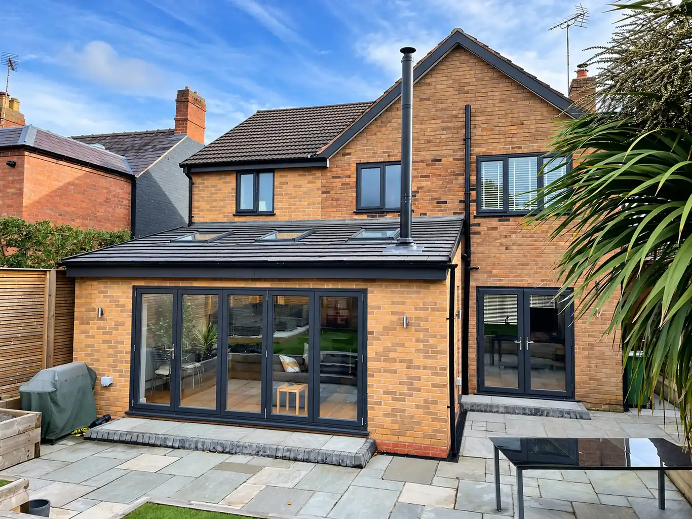 Brick extension with bifold doors