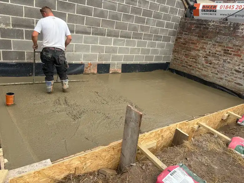 Concrete slab being poured