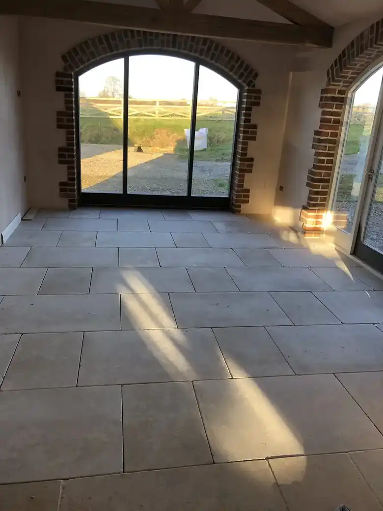 Glazed arch in a stone barn