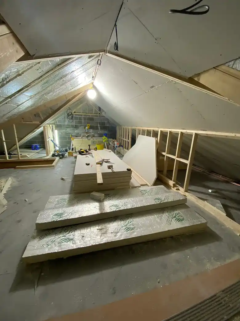 Loft being framed out with new stud walls
