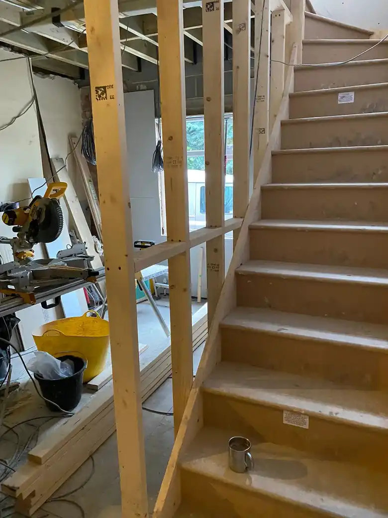 New staircase up into a converted loft