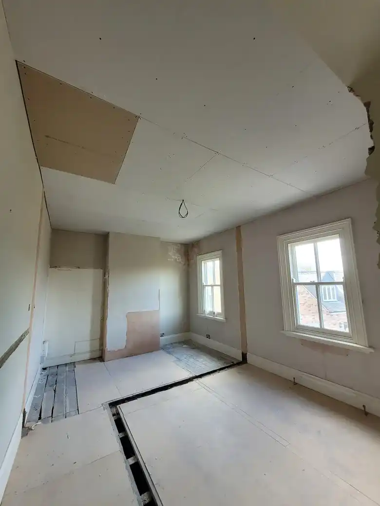 Old room boarded out ready for plaster
