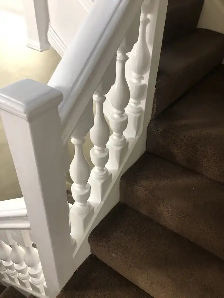 Painted staircase balustrade