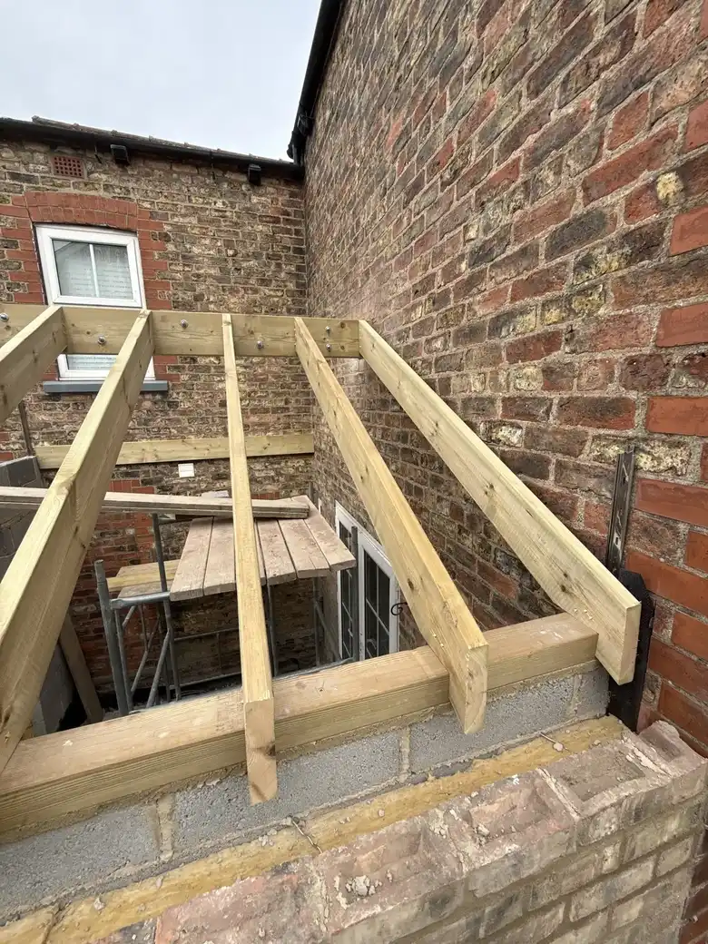 Rafters across the side extension