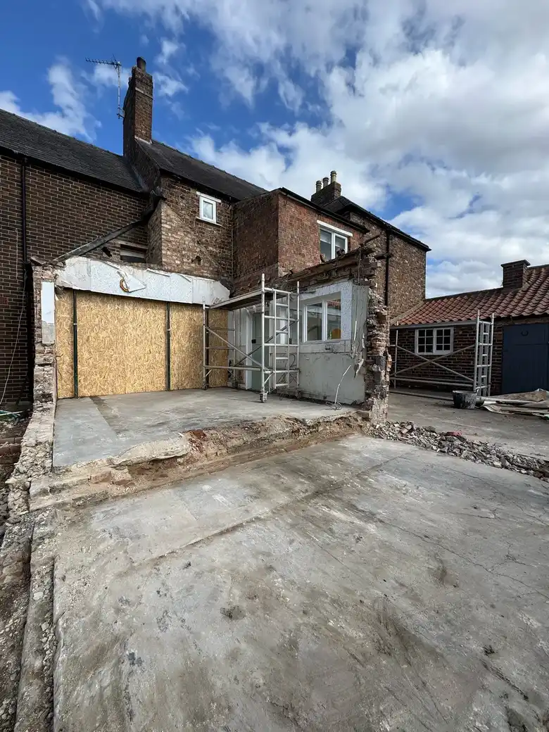 Rear of the farmhouse after the old outbuildings came down