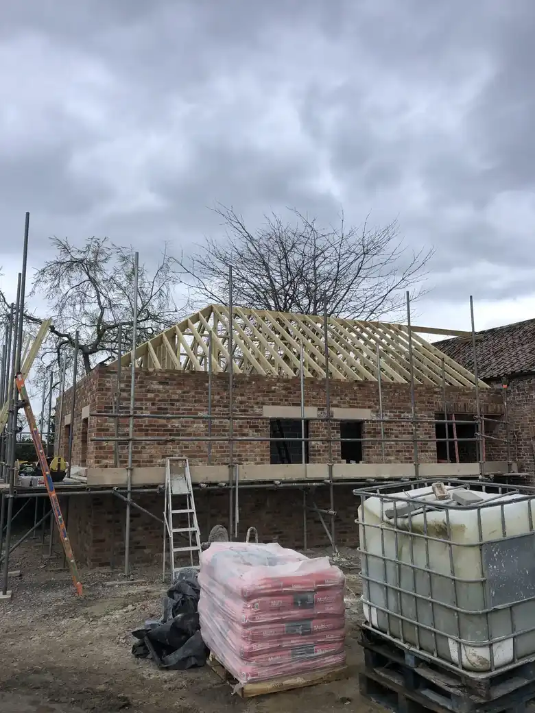 New build at the roof on stage