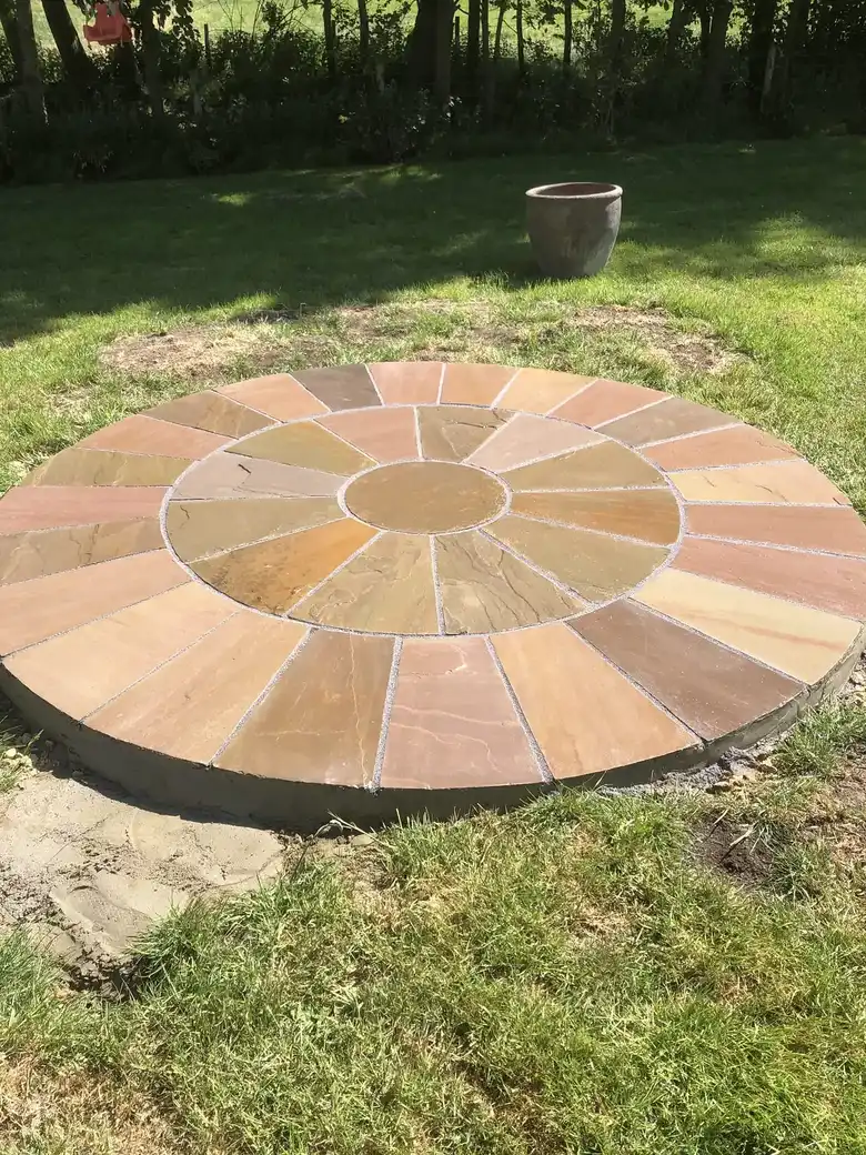Sandstone circle patio