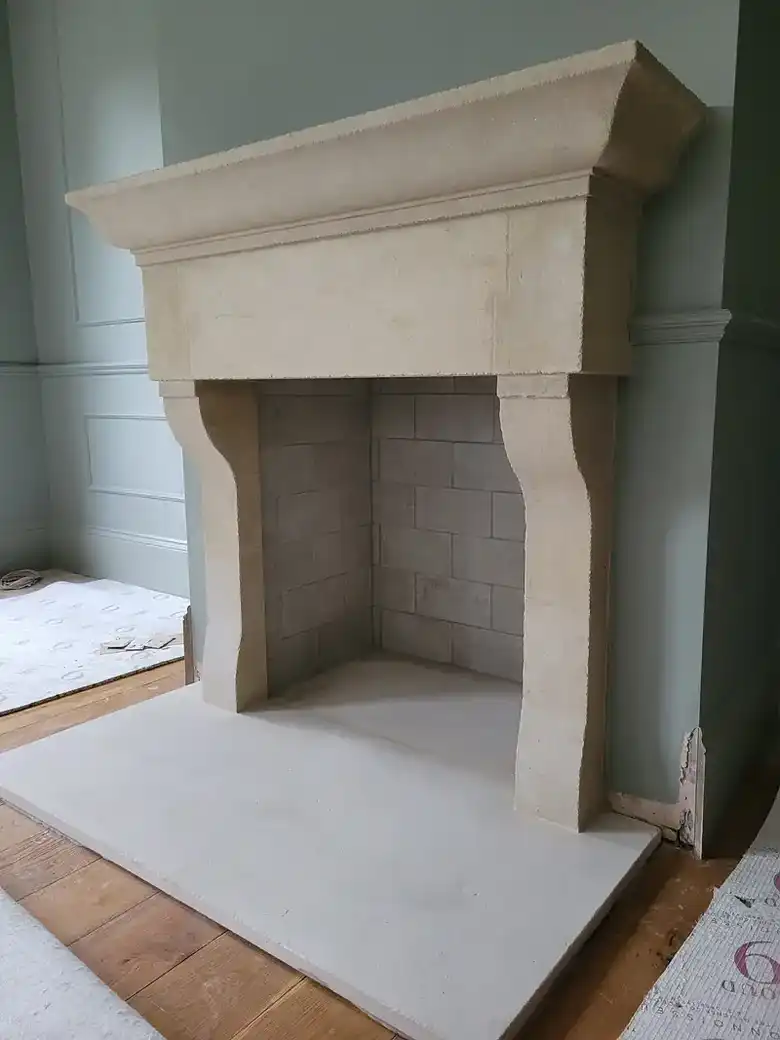 Stone fireplace surround