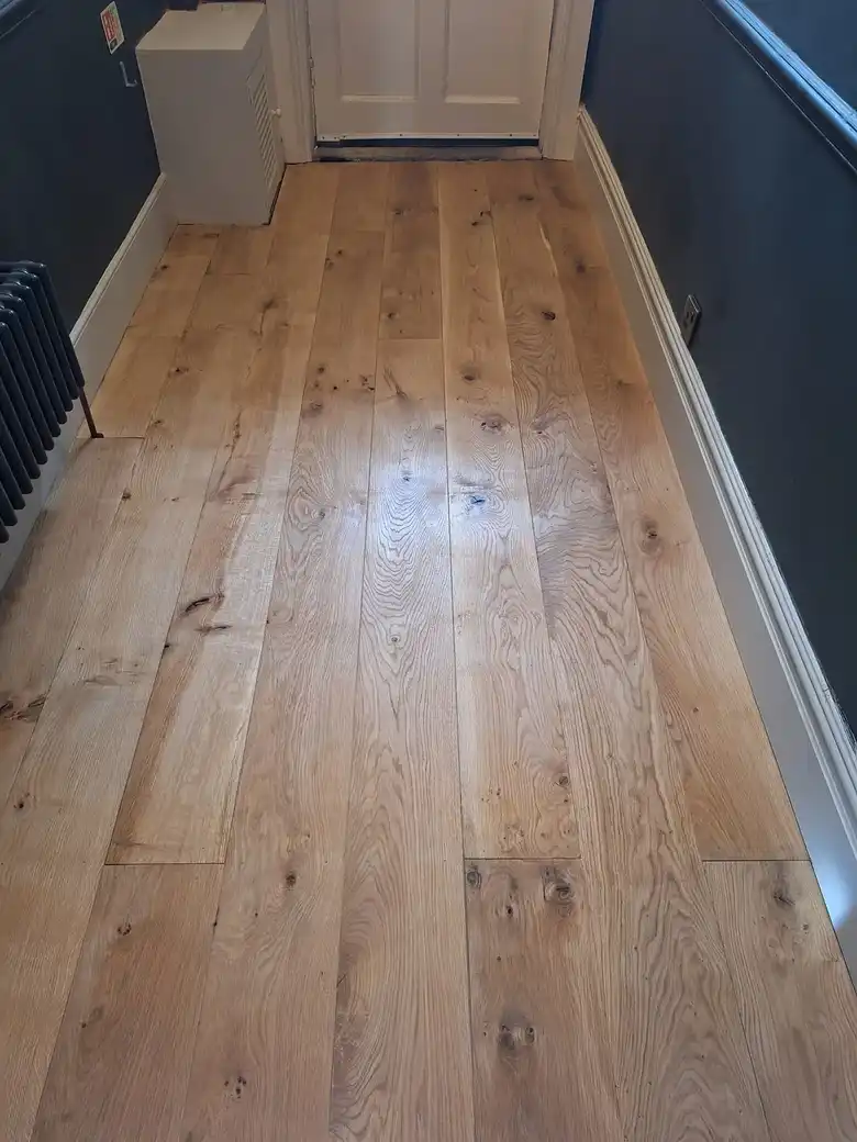 Wide oak floorboards